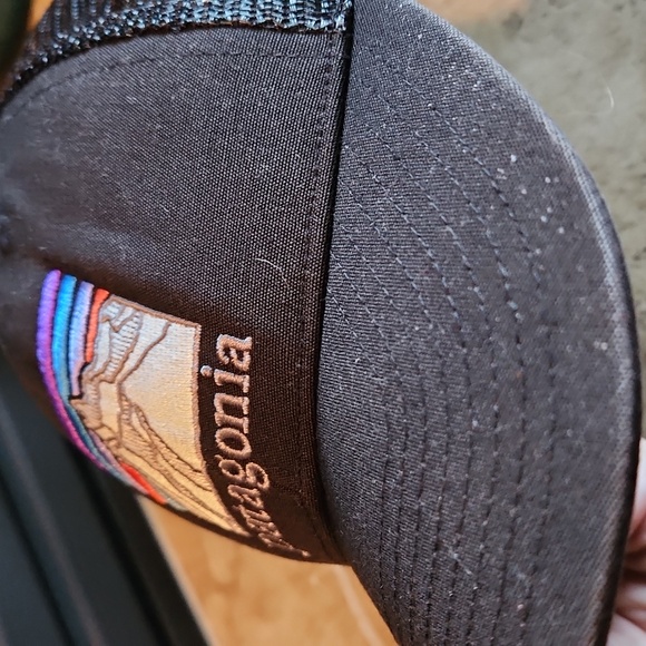 Patagonia Black Cap with Colorful Mountain Design Unisex - Picture 9 of 11